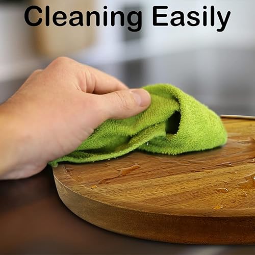 Miniatura 6 de Organizador Lazy Susan de madera de acacia de 11 pulgadas, plato giratorio de cocina para gabinete y organización de mesa de despensa