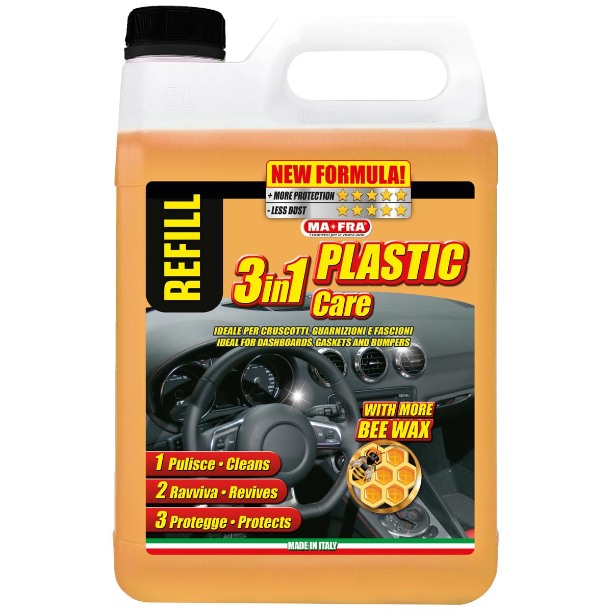 Ma-Fra MAFRA Refial Trattamento 3IN1 Plastiche Refill Ideale Per Cruscotti, Guarnizioni E Parafanghi, 4500ml