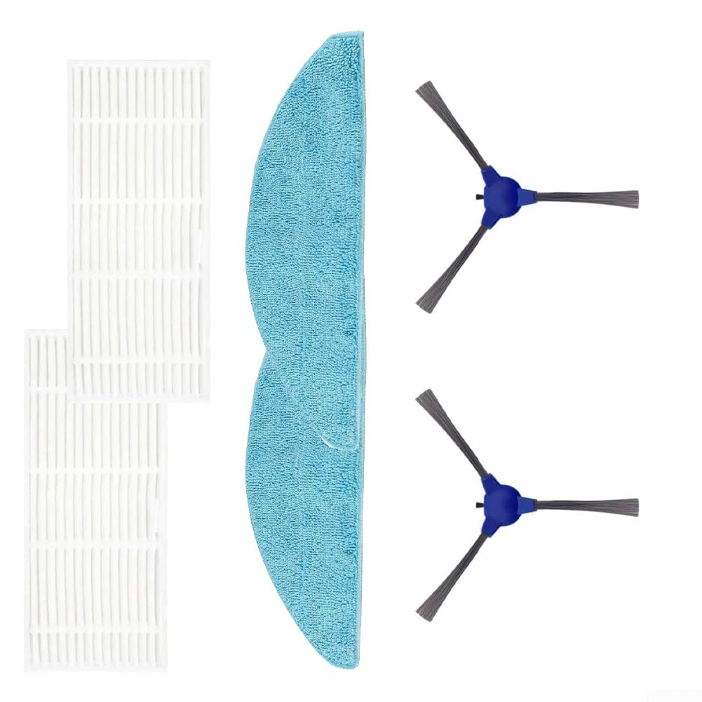 Kit de piezas de repuesto para robot aspirador Cecotec M70: cepillos laterales, filtros y paños de fregona para limpieza de bordes