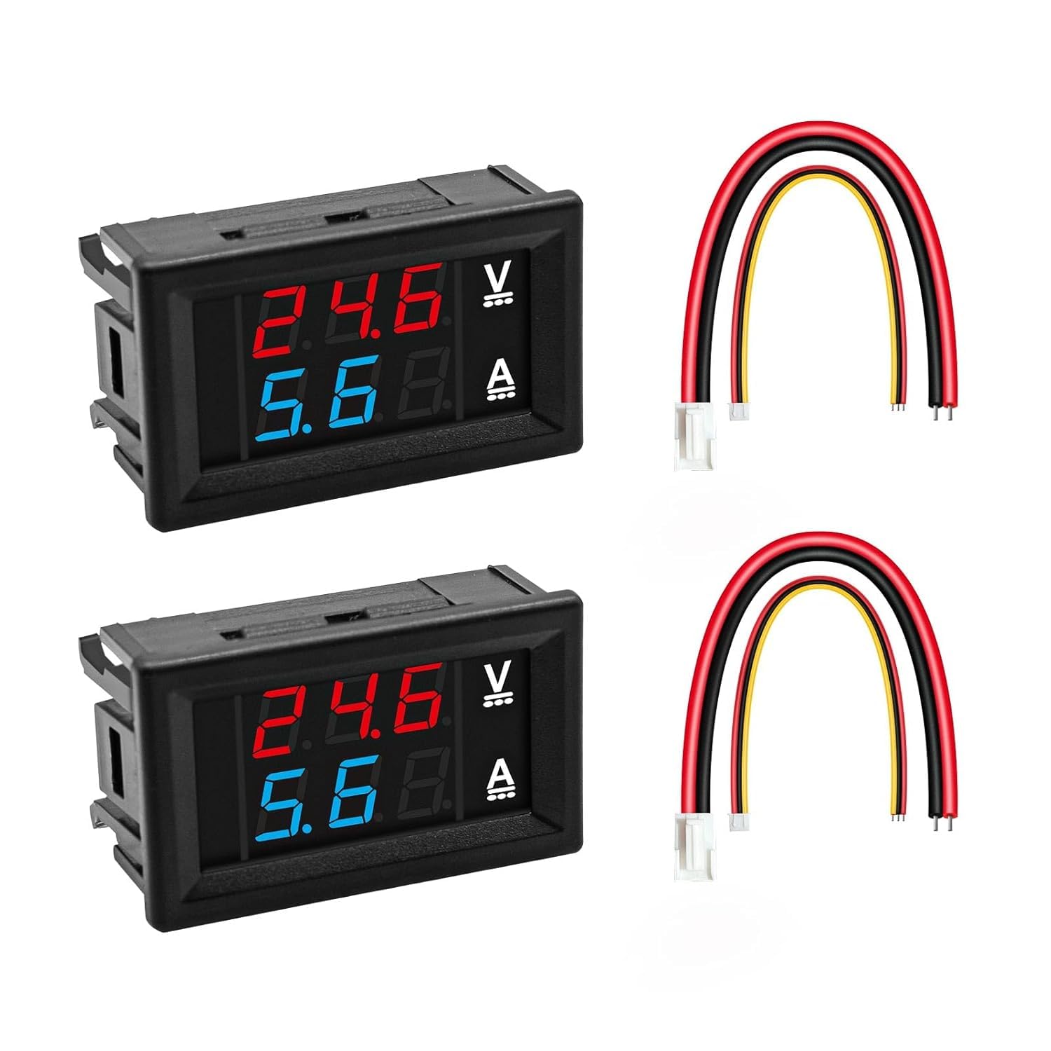 0.28 Inch Digital Voltmeter Ammeter Dual LED Display 0-100V 10A Red Blue Panel Meter for DC Monitoring Power Supply Battery System - Pack of 2-image-42