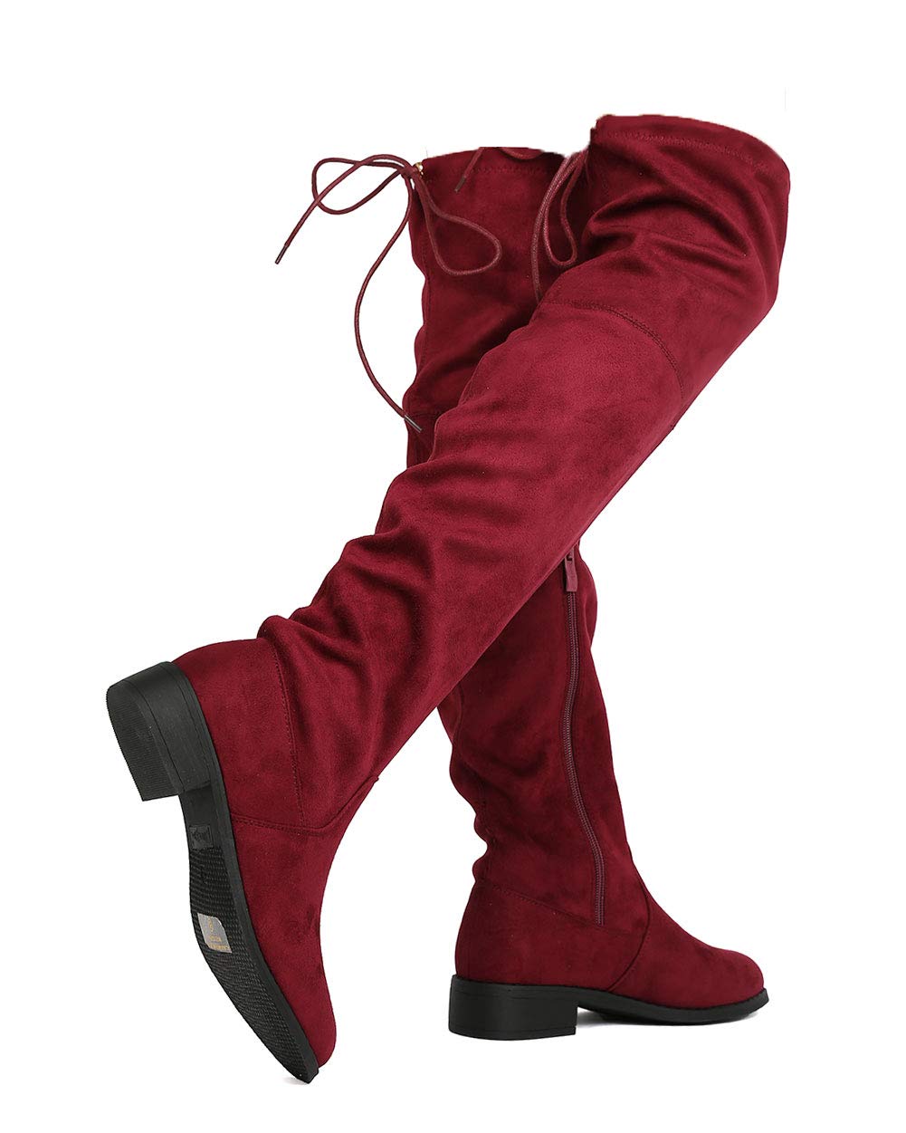 Women's Thigh High Flat Boots Stretchy Pull on Casual Boots by (TM)