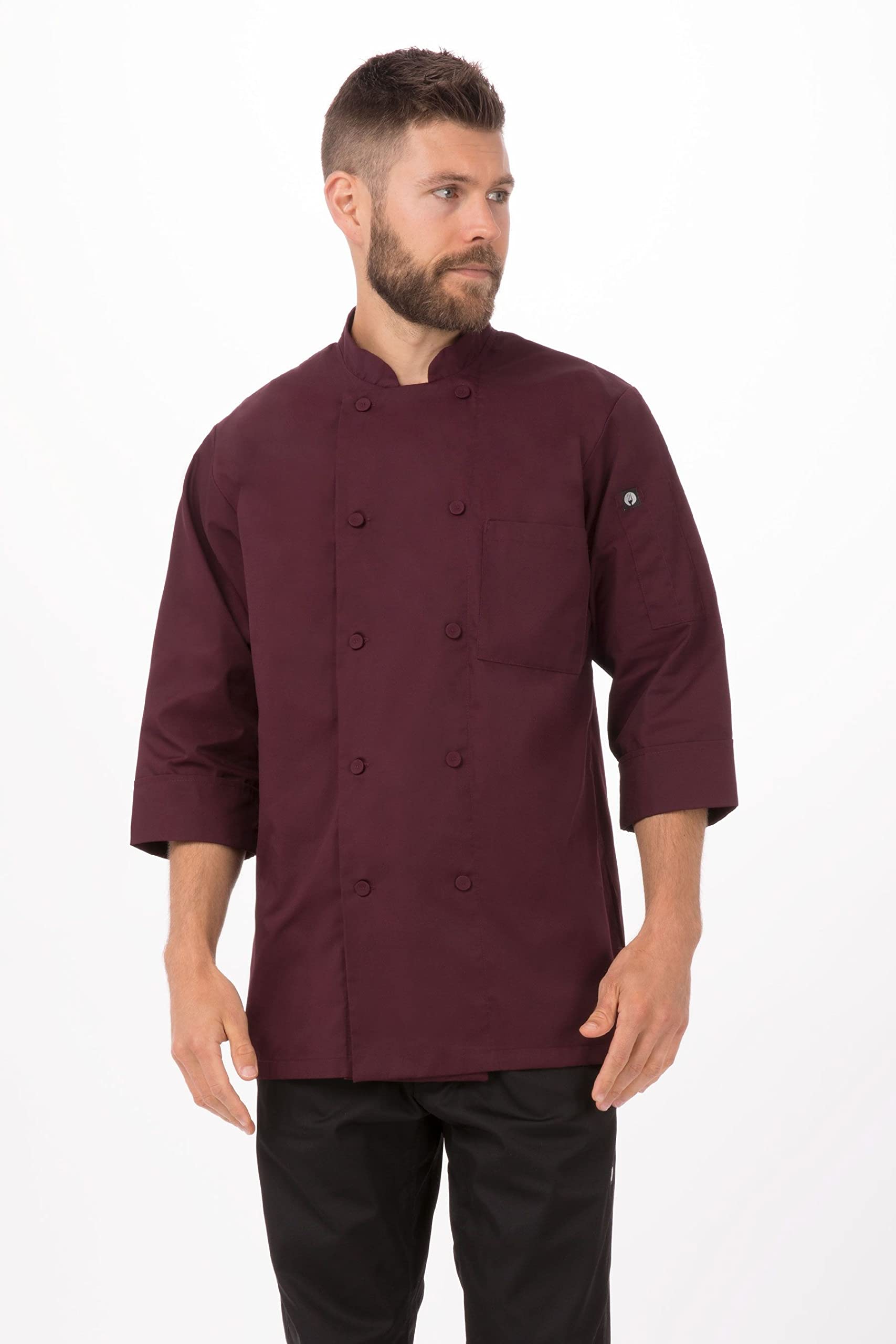 Colour by Chef Works A936-XS kurtka z rękawami 3/4, bardzo mała, merlot