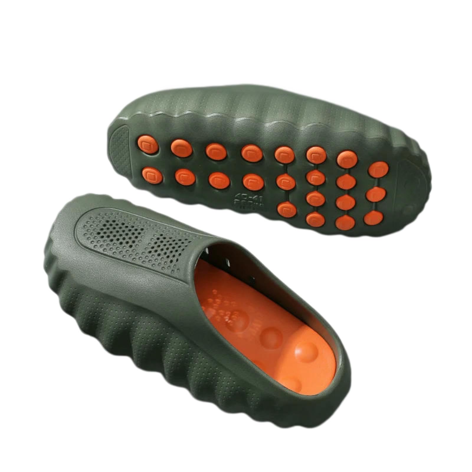 WANGSHUO Sommer Hausschuhe Unisex Hohle Massage Clogs, Atmungsaktive rutschfeste Eva Rutschen, Dusche Garten Strand Indoor Outdoor Casual Pantoffeln Für Männer Frauen-white-42-43