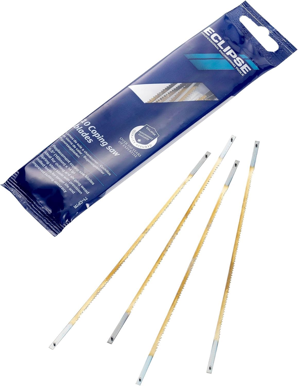Eclipse Professional Tools Coping Saw Blades, 14 TPI, 165mm, Spring Steel, Pack of 10