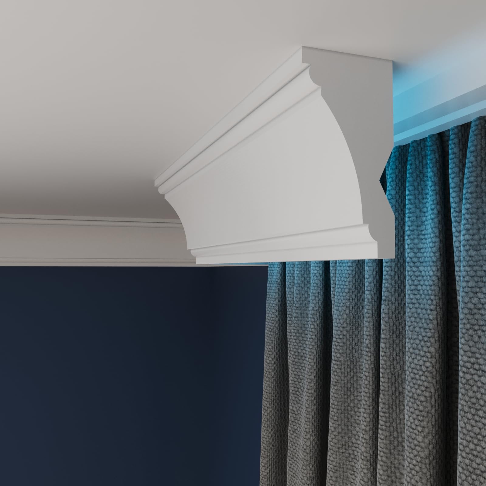 WOLDECOR LED Cornice Coving for Ceilings, Premium Extruded Polystyrene Ceiling Moulding Trim, Lightweight and Paintable Decorative Coving, Durable LED Lighting Coving (WLP04, 10 Meters)