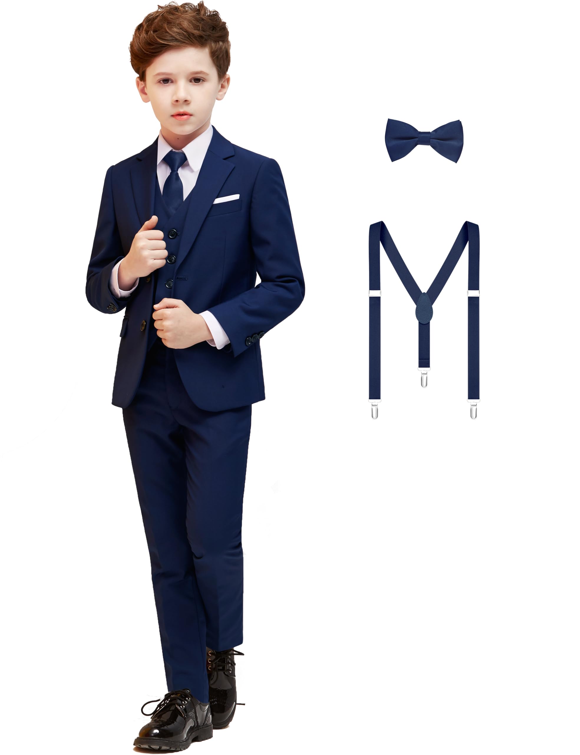 Boys Suit 5-Piece & 4-Piece Vest Set