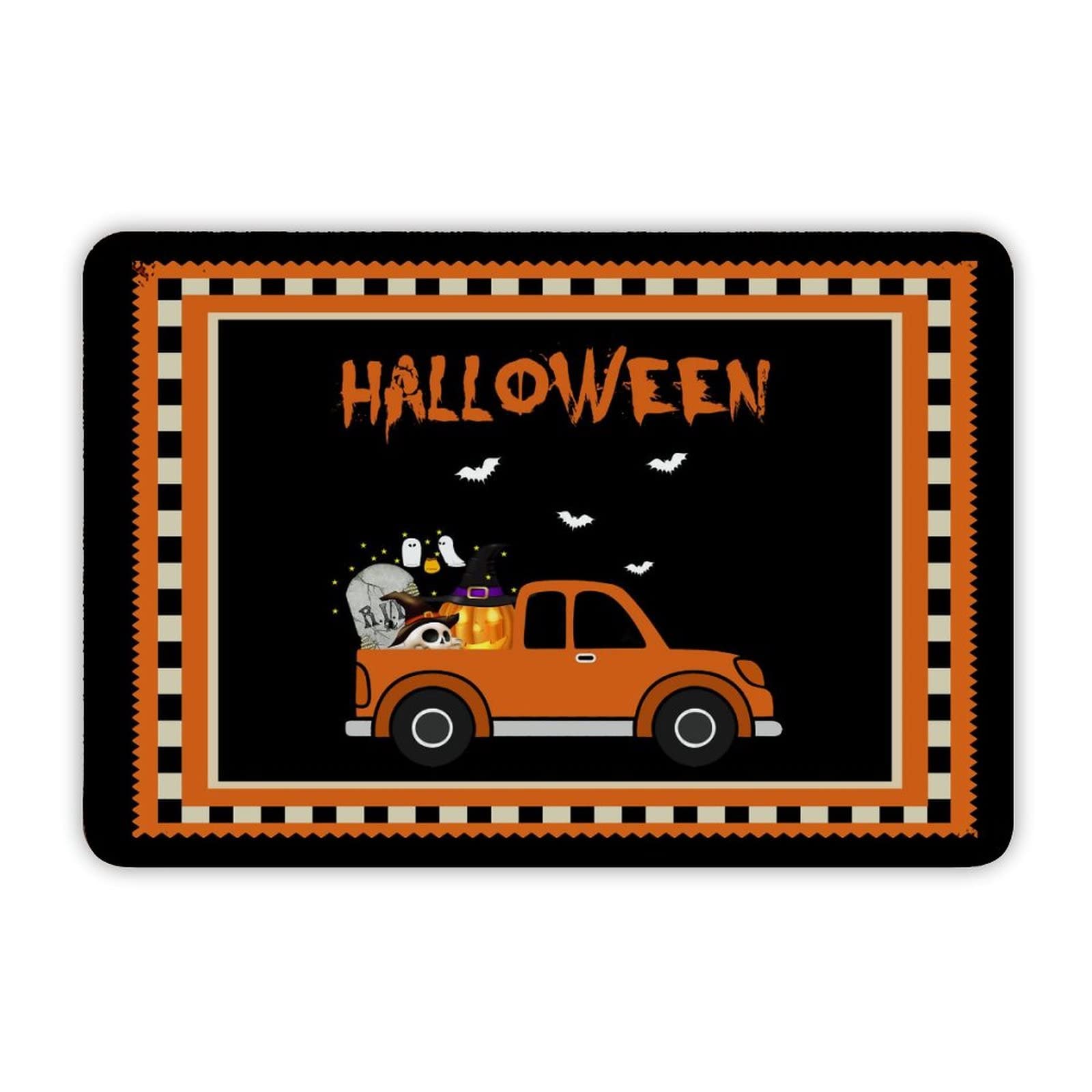 ENEDNATE Happy Halloween R.I.P Truck Pumpkin Ghost Bats Aluminum Tin Sign 8"x12" Waterproof Vintage Metal Sign for School Office Classroom Gate Garage Garden Home Wall Decoration Housewarming Gifts
