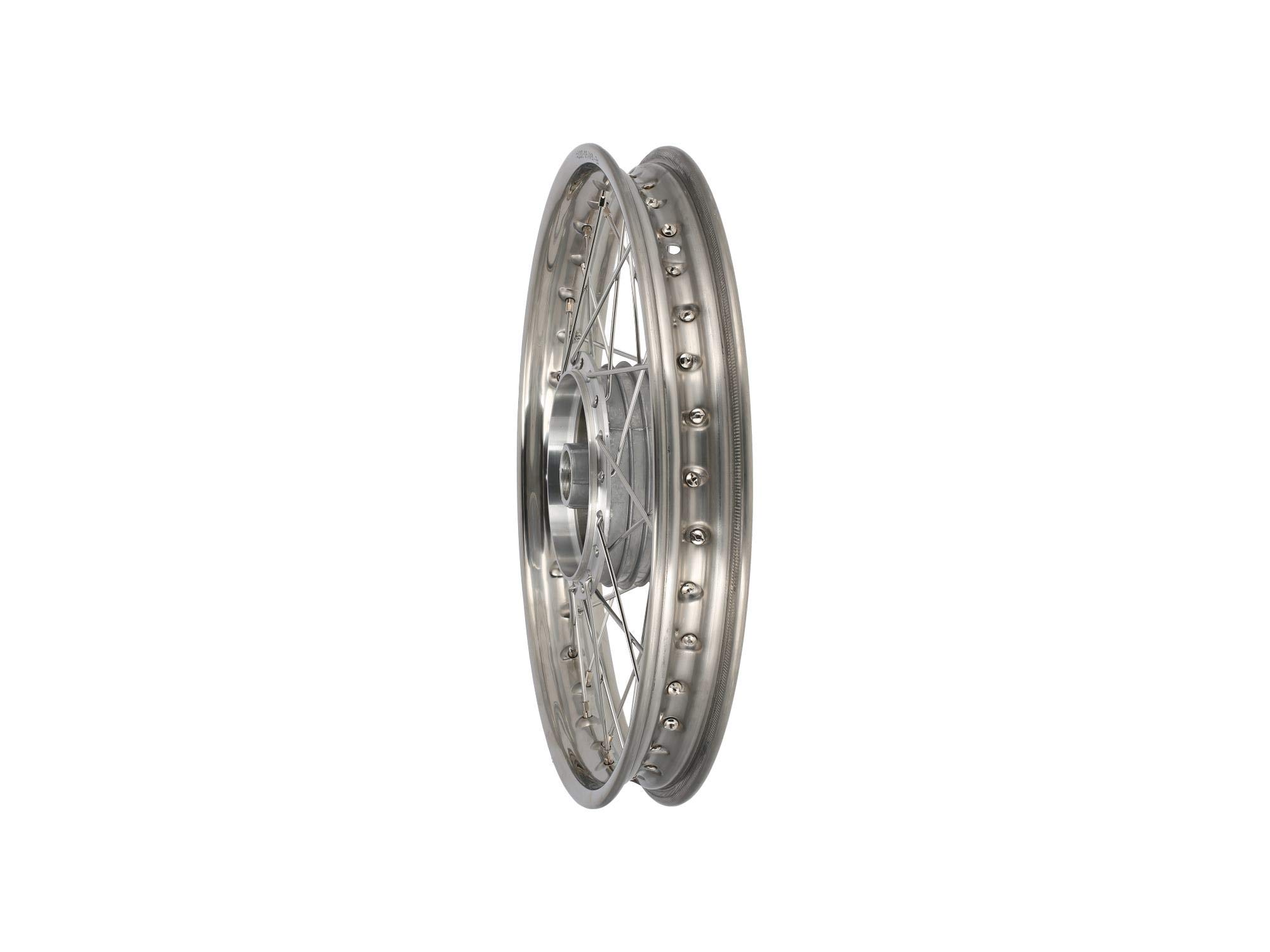 MZA Koło szprychowe 1,6 x 16" felga ze stali szlachetnej + szprychy ze stali nierdzewnej - Simson S50, S51, KR51 Schwalbe, SR4