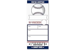 VAHATAN Baseball Birthday Party Invitations