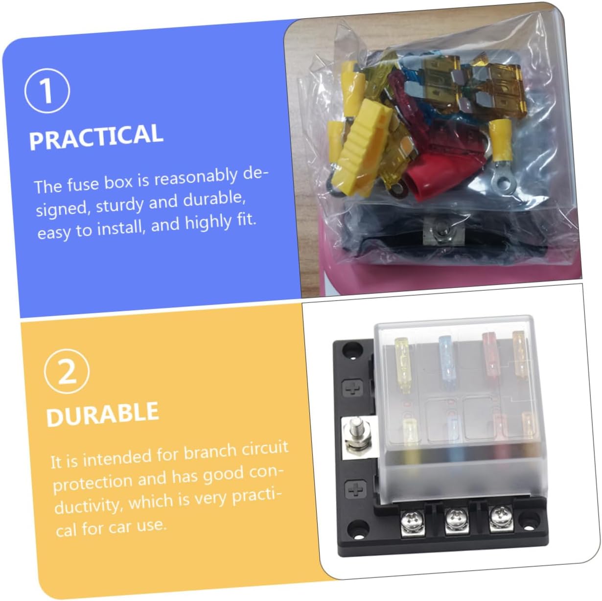 GARVALON Way Automotive Boat Fuse Box Replacement Fuse Block Stickers for Rv Car Boat