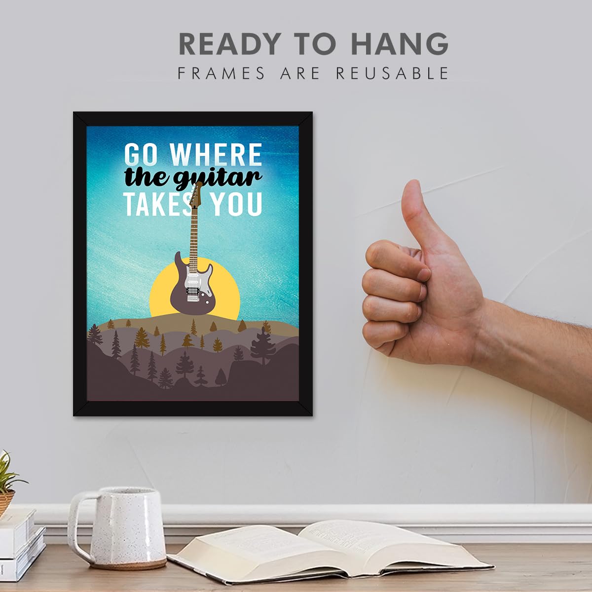 Music Quote Wall Frame - 'Go Where the Guitar Takes You' -4 Music Quote Wall Frame - 'Go Where the Guitar Takes You' -4