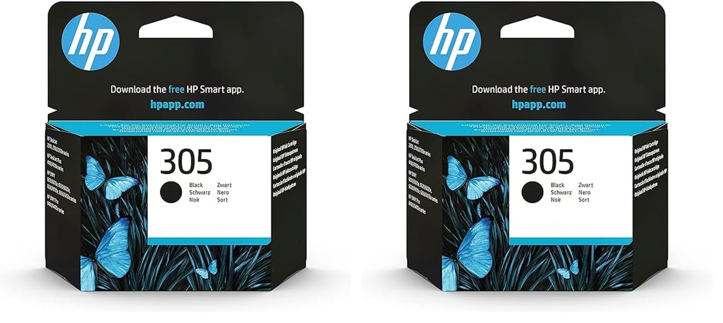 HP 305 3YM61AE - Cartucho de Tinta, Negro (Paquete de 2)