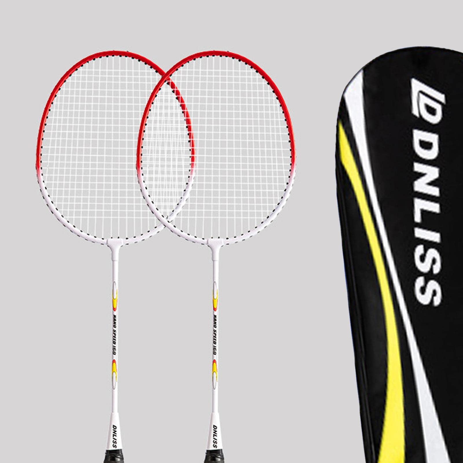 2 Stück Badminton Schläger Set aus Eisenlegierung Besonders Leicht Und für Anfänger Und Kinder für Outdoor Aktivitäten Schülertraining