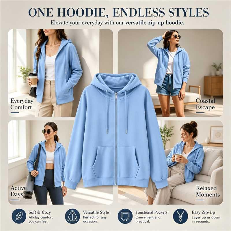 Oversized Zip Up Hoodie Women Y2k Cute Sweatshirts Fall Jackets White L - image 5