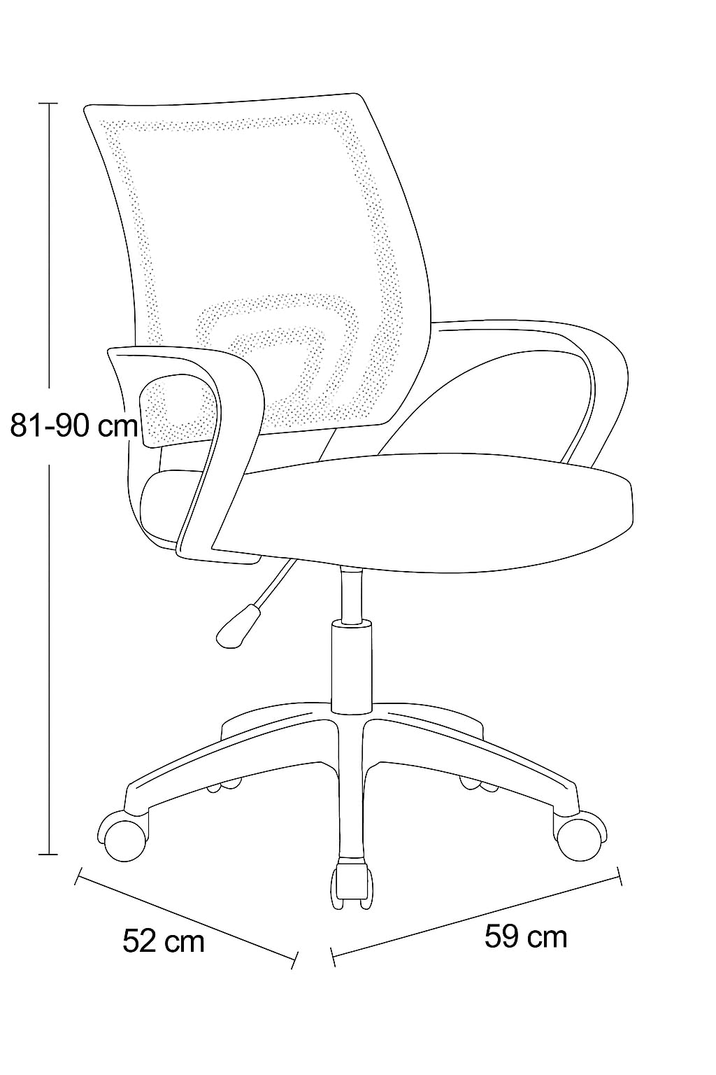 M1C - Silla de Oficina o Escritorio Ergonómica con Soporte Lumbar, Malla Transpirable, Regulable en Altura, Ruedas antiarañazos, Color Gris