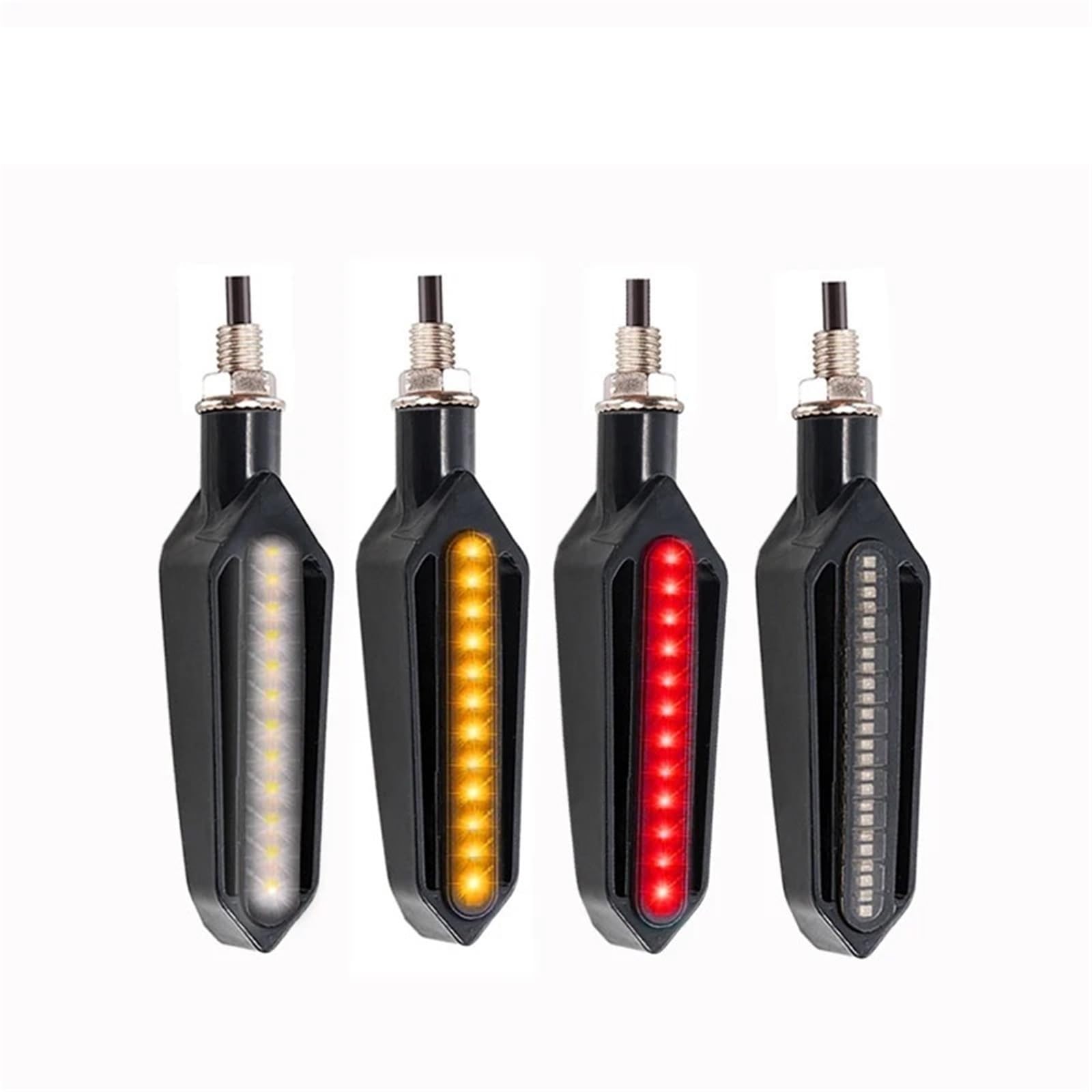 reflektory przednie Motocyklowe światło LED 12V 10mm Migacz światła płynącej wody 24LED Uniwersalny przekaźnik Moto Wbudowany migający wskaźnik świetlny lampą halogenową(4 Pcs)