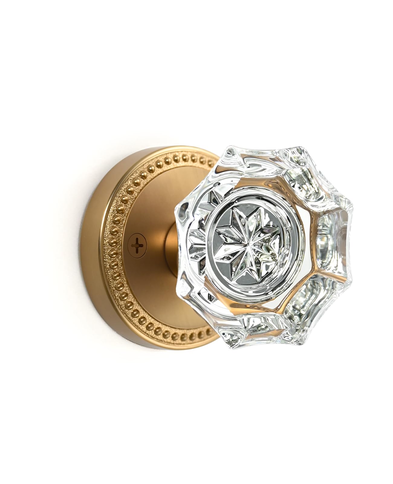 Champagne Bronze Crystal Door Knobs - Privacy Lock -12