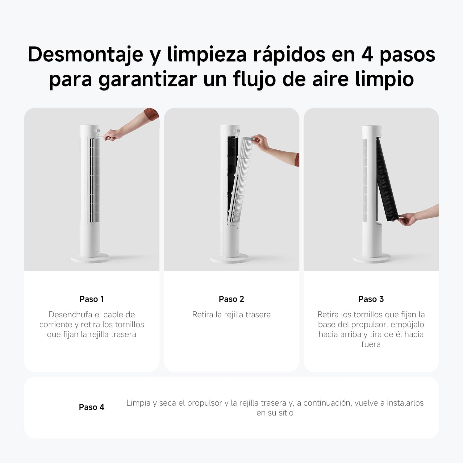 XIAOMI Tower Fan 2, Refrigeración Silenciosa, Control Inteligente | Potente ventilador de torre con modo sueno, control smart de 100 velocidades y bajo consumo para dormitorio, salon u oficina.