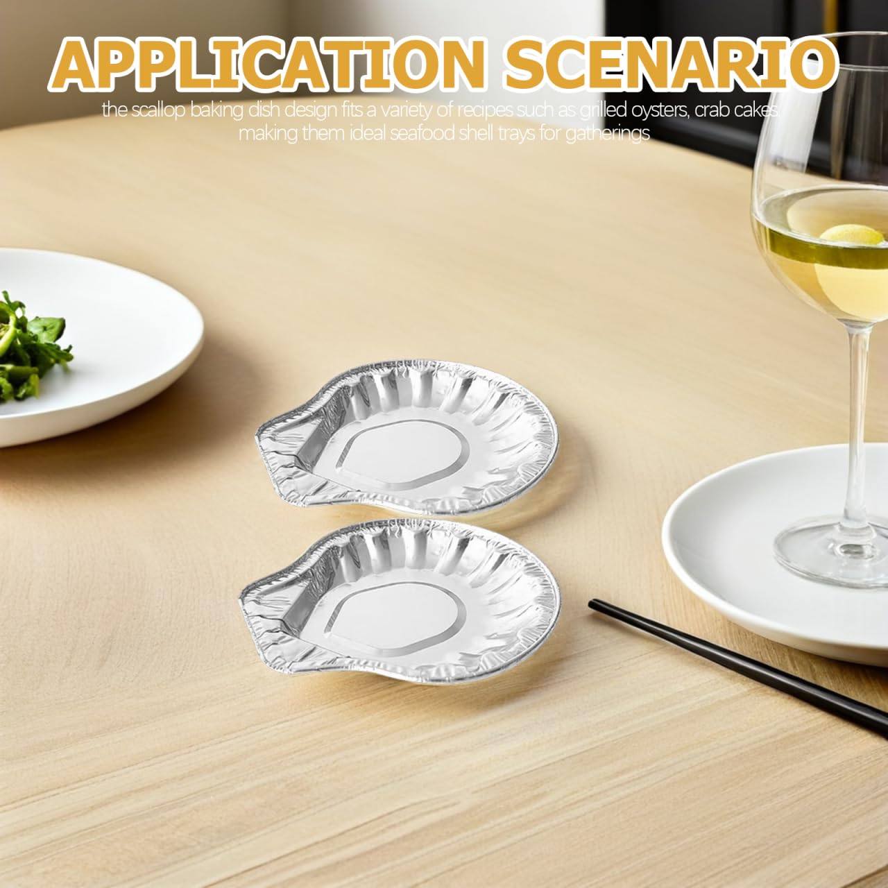 Hemobllo 100 Pièces Moules à Huîtres en Aluminium Jetables, Coquilles pour Cuisson Four et Barbecue, Barquettes pour Coquilles SaintJacques et Fruits de Mer, Plateaux de Service pour Fêtes