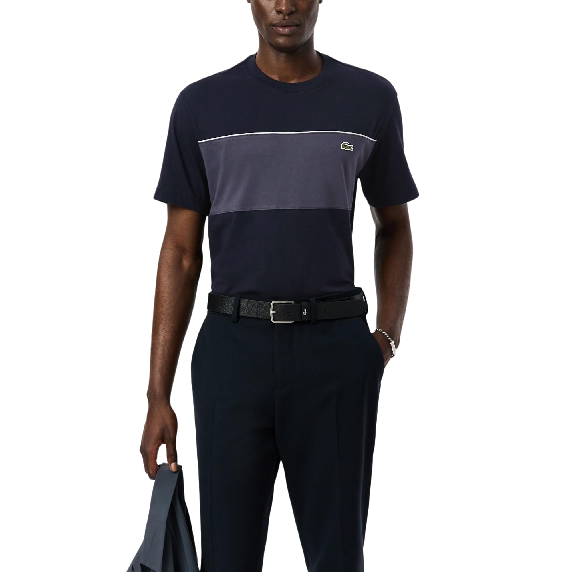 Lacoste Mens Colour-Block Cotton T-Shirt