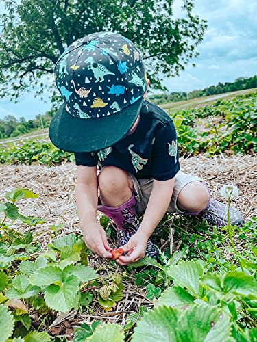 Kids Dinosaur Snapback Baseball-Cap - Adjustable-Toddler-Boy Cotton Trucker Hat (For 2-4 Years) #TOP3