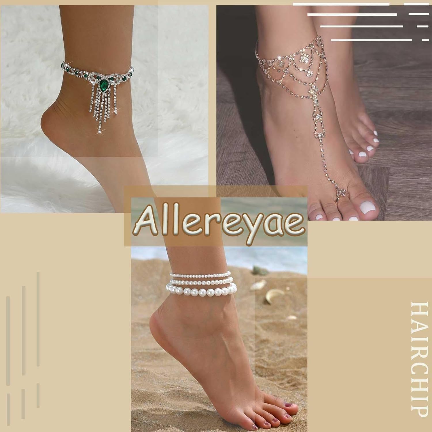 Boho Seed Beaded Anklet Elastic Beads Bracelet Anklet White Bead Anklets Rice Bead Foot Chain Anklets Jewelry for Women - Image 7