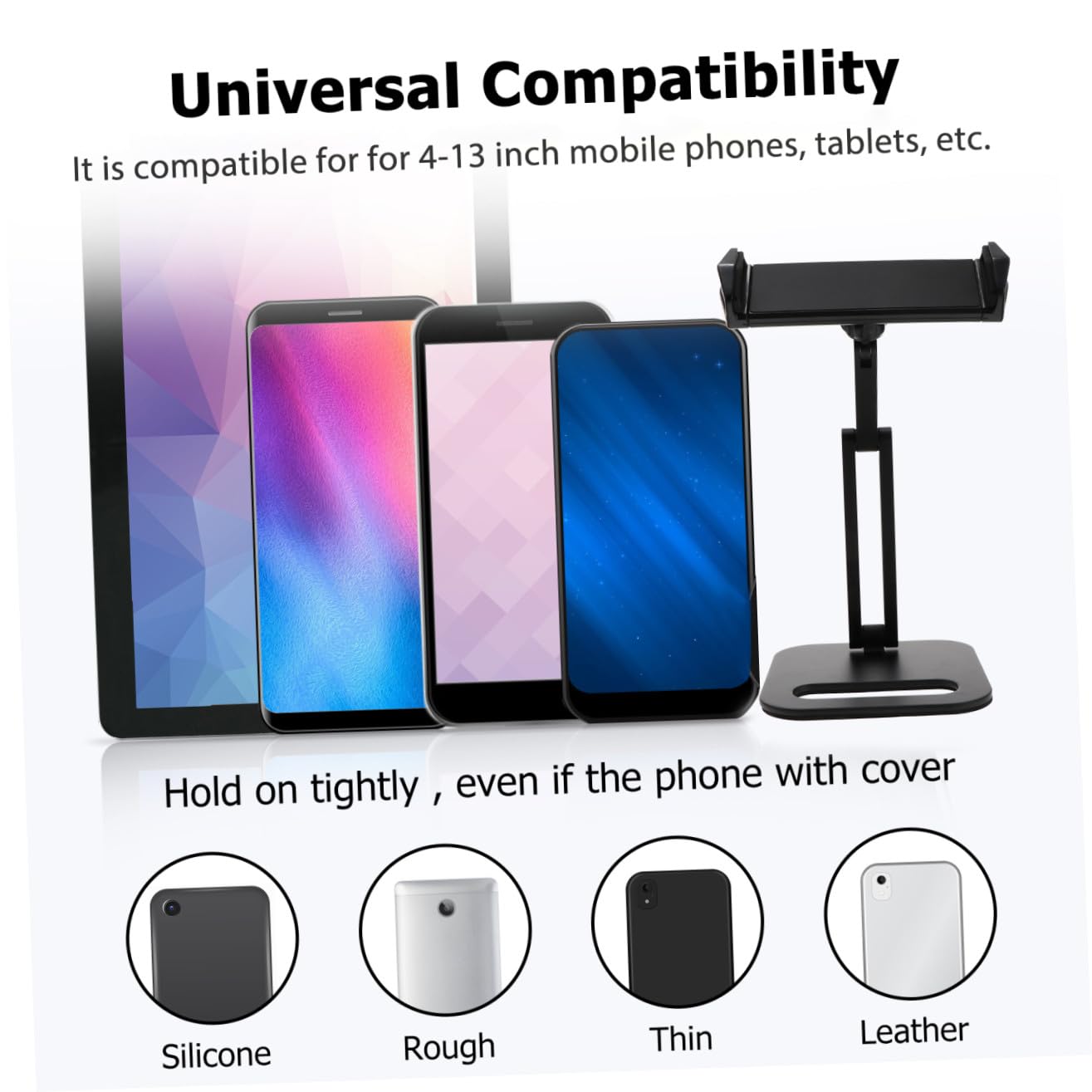 FRCOLOR Soporte Ajustable para Teléfono Móvil y Tablet, de Aleación de Aluminio y TPU, Estable y Uso de Manos, Adecuado para Transmisiones y Ver Videos