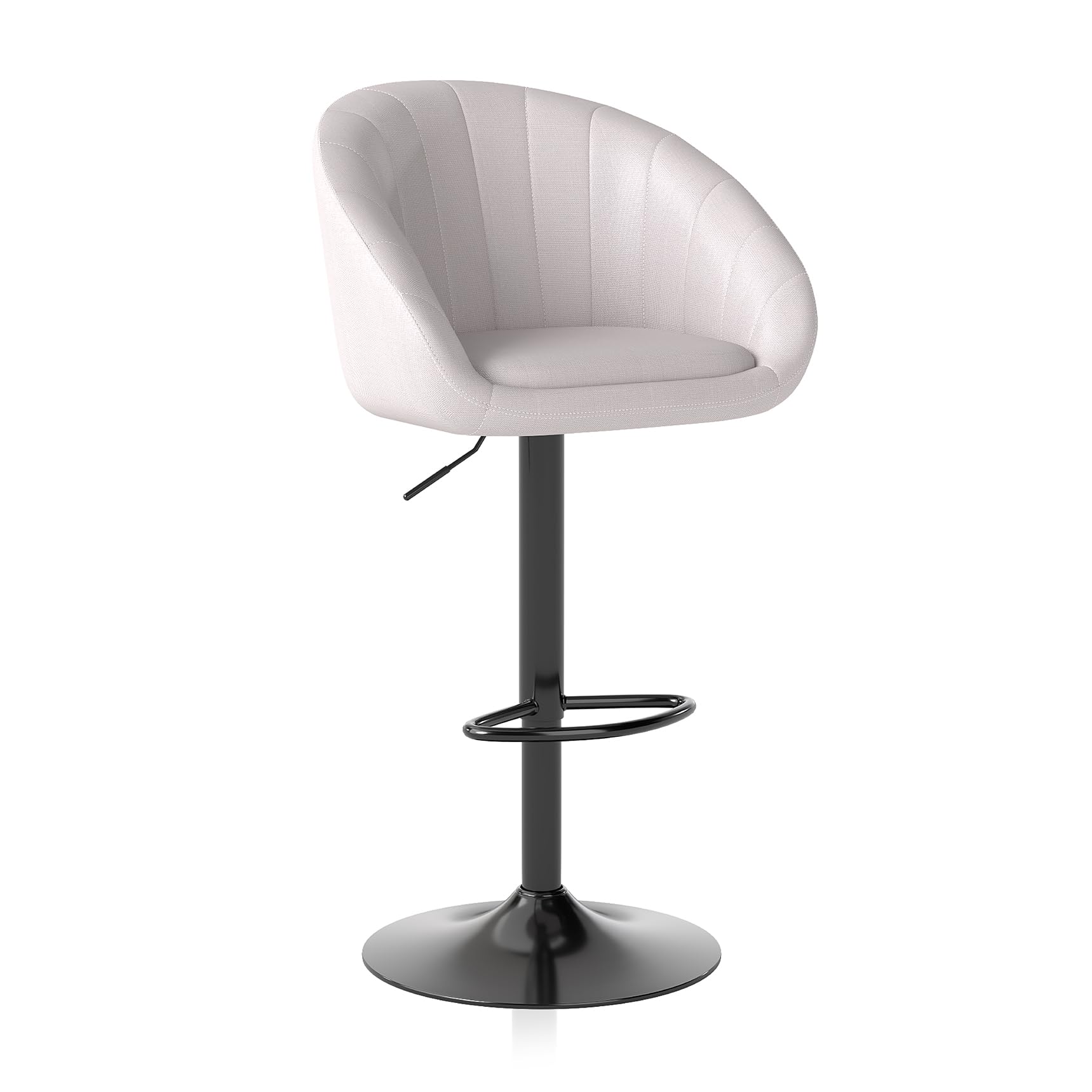 Youhauchair Barhocker 2er Set, Barhocker Höhenverstellbar, Atmungsaktives und schmutzabweisendes Leinengewebe, Barhocker mit Lehne und Fußstütze, Beige