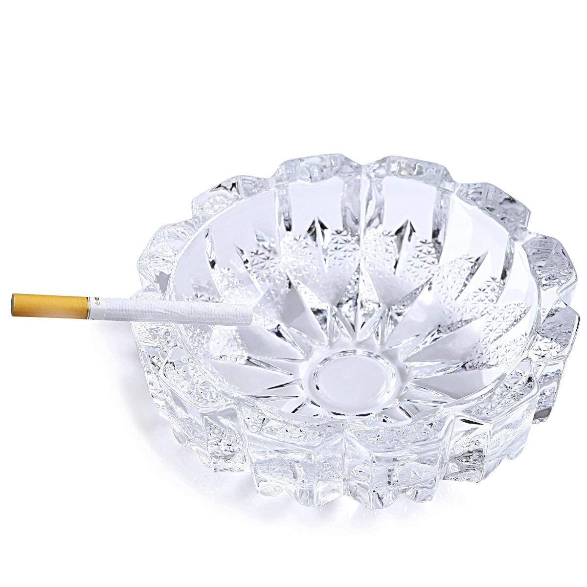 HomeFastCrystal Glass Smoking Ashtray Home Office Tabletop Decoration, Home Decor