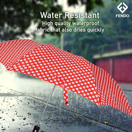 Image of Fendo 24.5 Inch 2 Fold Umbrella for Men & Women | Windproof & Waterproof Umbrella | Foldable Travel Umbrellas with Strong Frame | Ideal for Everyday Use