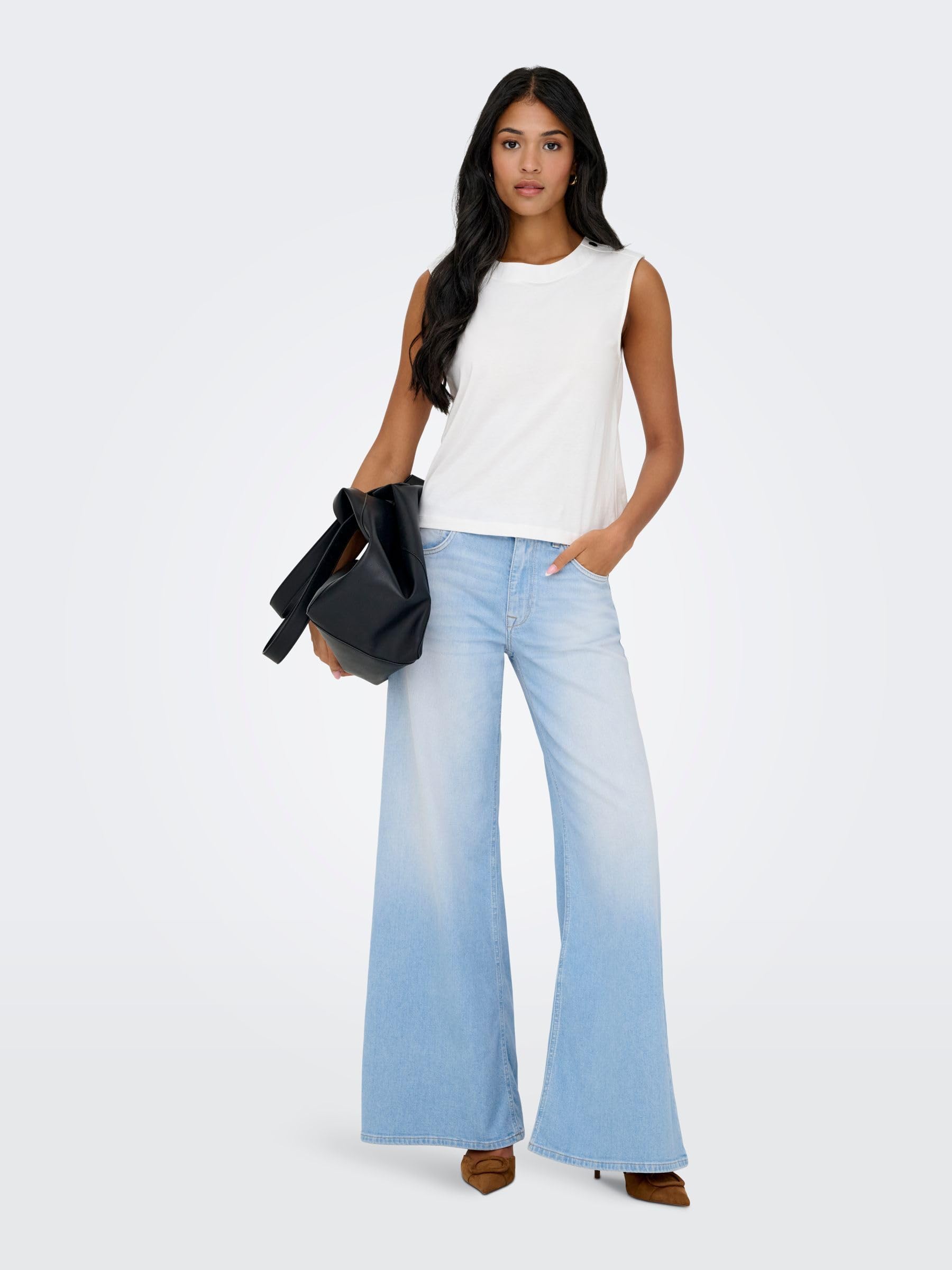ONLY Female Jeans mit weitem Bein ONLCALIFORNIA Mittlere Taille Flared Jeans