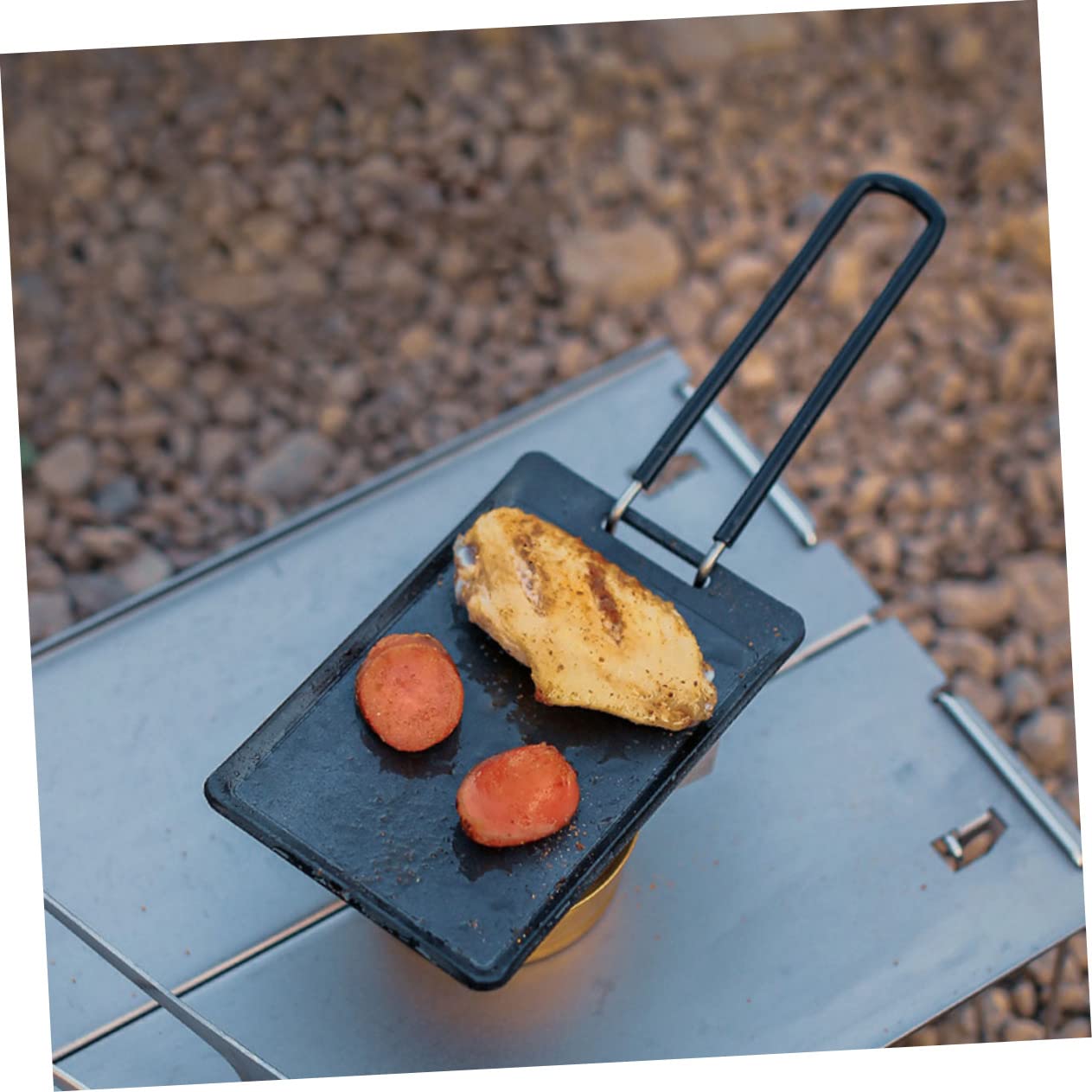 MUCKLILY Cooking Pan for Outdoor Camping Non-stick Grill Pan Compact and Portable Skillet for Grilled Meals