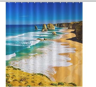 Ocean Shower Curtain Nature and Landscape On The Great Ocean Road,Australia Shower Curtain for Bathroom Waterproof Polyester Fabric with 12 Hooks 72x72 Inch