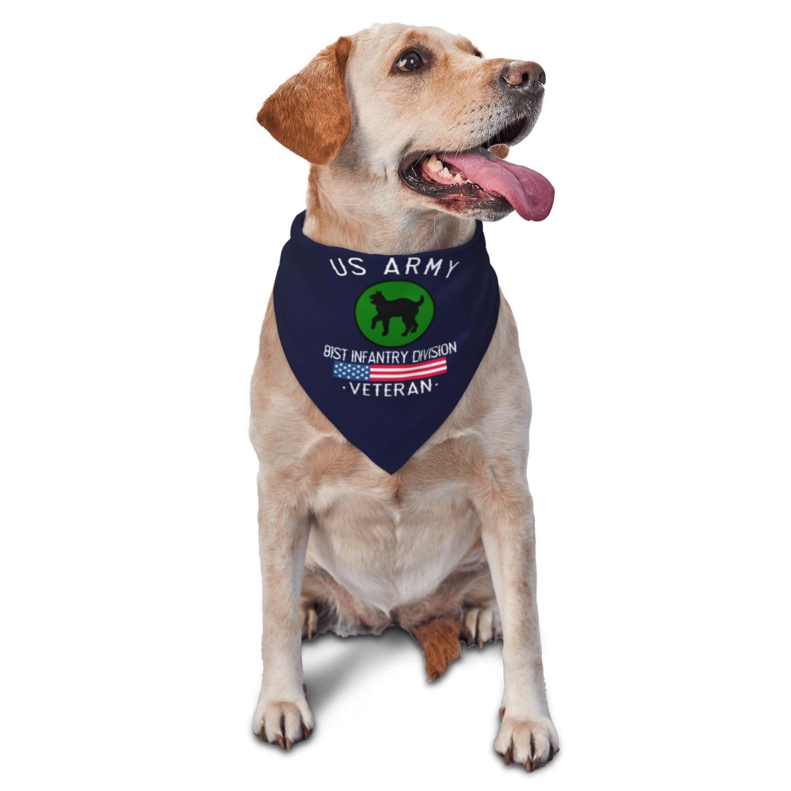 US Army 81st Infantry Division Veteran Dog Scarf Pet Bandana Cat Pet Bibs