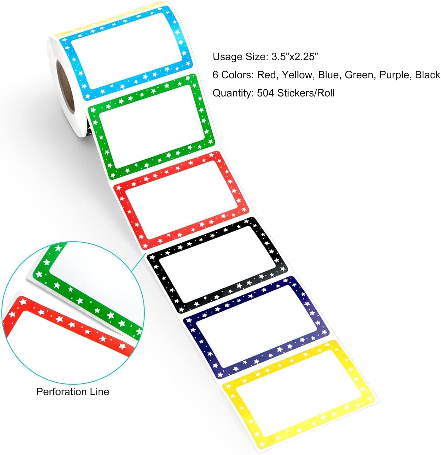 Mionno 500pc 5 Colors Adhesive Name Tags Stickers, 3.5"x2.25" Colored Blank Name Stickers Category Labels for Office, School, Meeting, Kindergarten, Teachers, Parties, Warehouses, Clothes and Mailing : Office Products