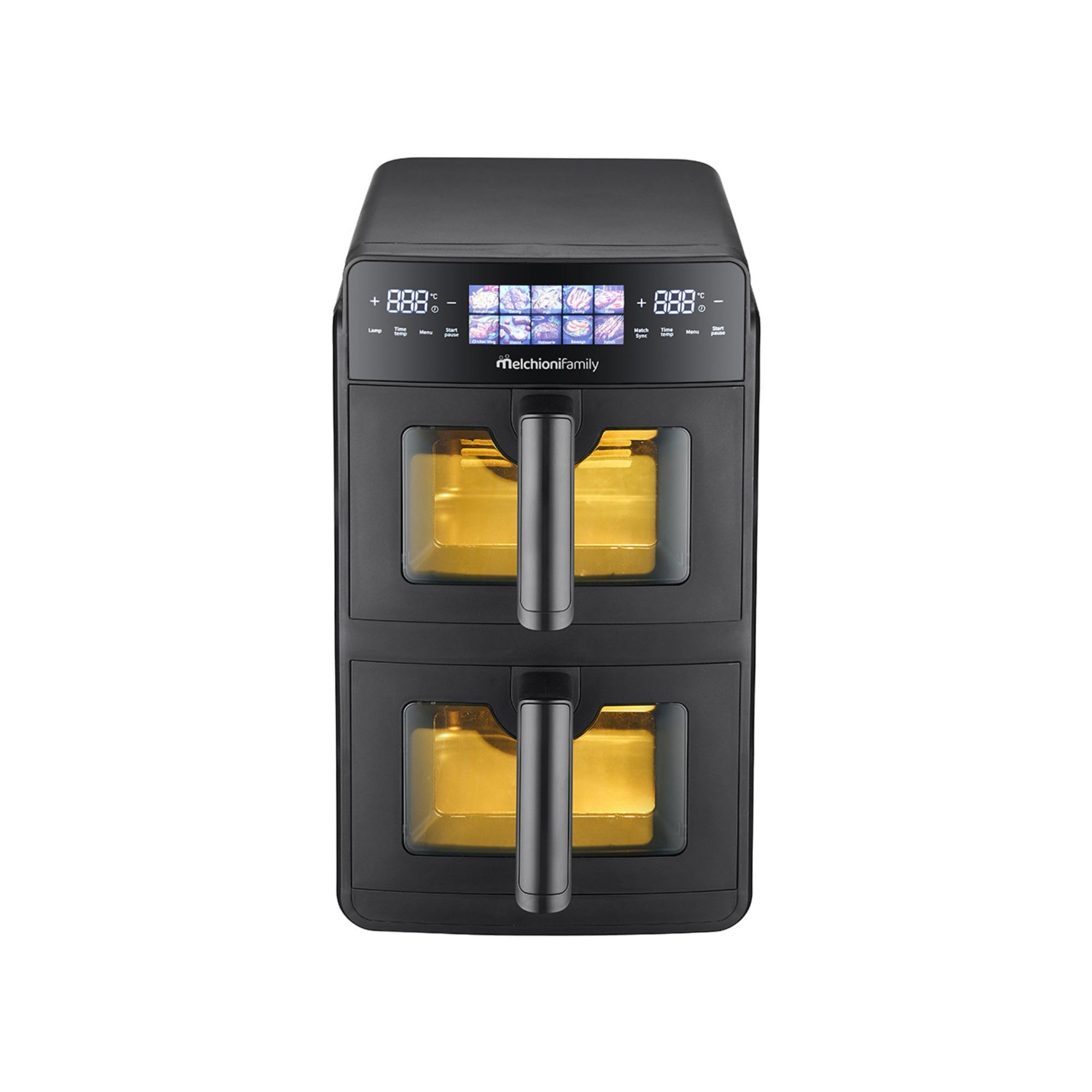 Melchioni Family Giulia Luftfritteuse, 10 l, doppelte Schublade, leistungsstark und vielseitig, 2.600 W, Stromversorgung 220-240 V