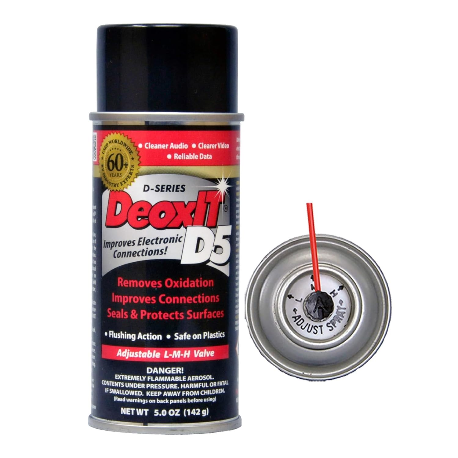 Deoxit D5S-6 Caig 5% limpiador de spray de contacto + paño de microfibra Keepdrum