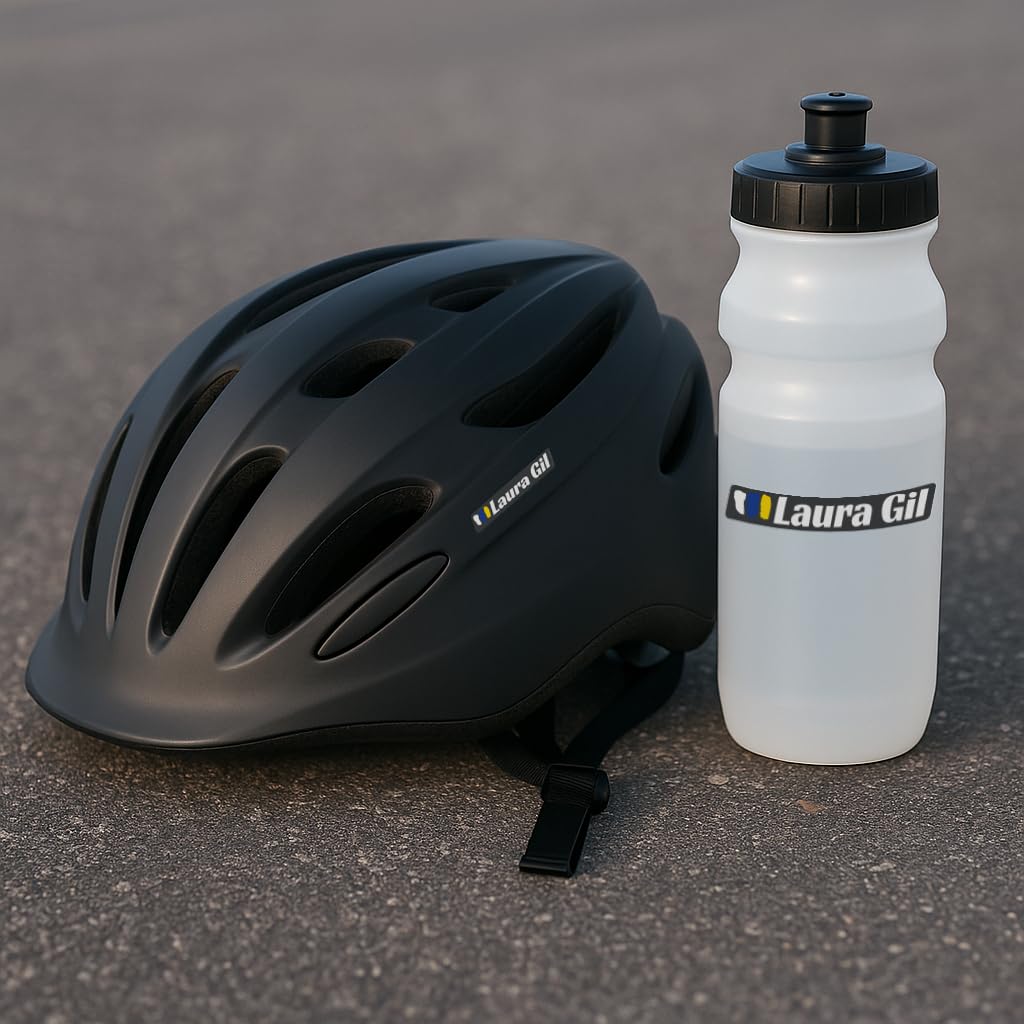 6 x Pegatina Personalizada Bandera España Nombre Vinilo. Adhesivo Impermeable para Bici Moto Casco Botella. Sticker Resistente Personalizable para Superficies Lisas Interiores y Exteriores