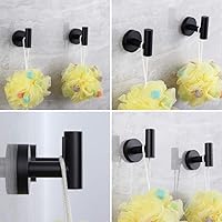 Vista 4 de Kit de accesorios de baño negro mate, juego de accesorios de baño de 3 piezas, acero inoxidable SUS 304 montado en la pared, incluye soporte