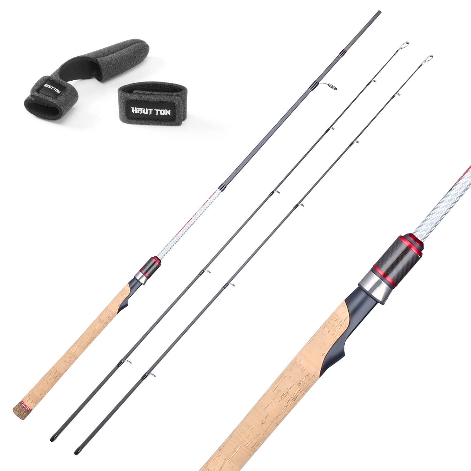 Silver Dragon 2-Section 6'/7'/8'MH Fishing Rods,24Ton IM6 Graphite Carbon Fiber Spinning and Casting Rods-Replacement Twin-Tip Fishing Pole,Extra Cork Handle