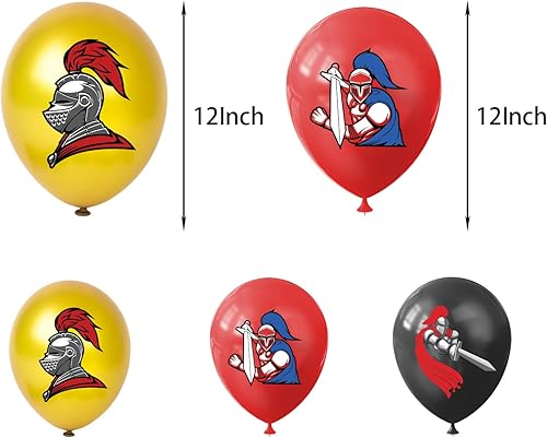 Miniatura 4 de Suministros medievales para fiestas de cumpleaños, decoraciones de fiesta de caballeros, incluye pancarta medieval, telón de fondo, mantel, globos,
