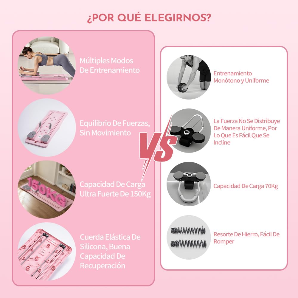 Máquina de Pilates para Casa 2026 4 en 1, Tabla Pilates Multifuncional con Cuerda de Tensión y Temporizador, Pilates Board Plegable para Gimnasio en Casa, Tabla de Pilates para Ejercicio Abdomi