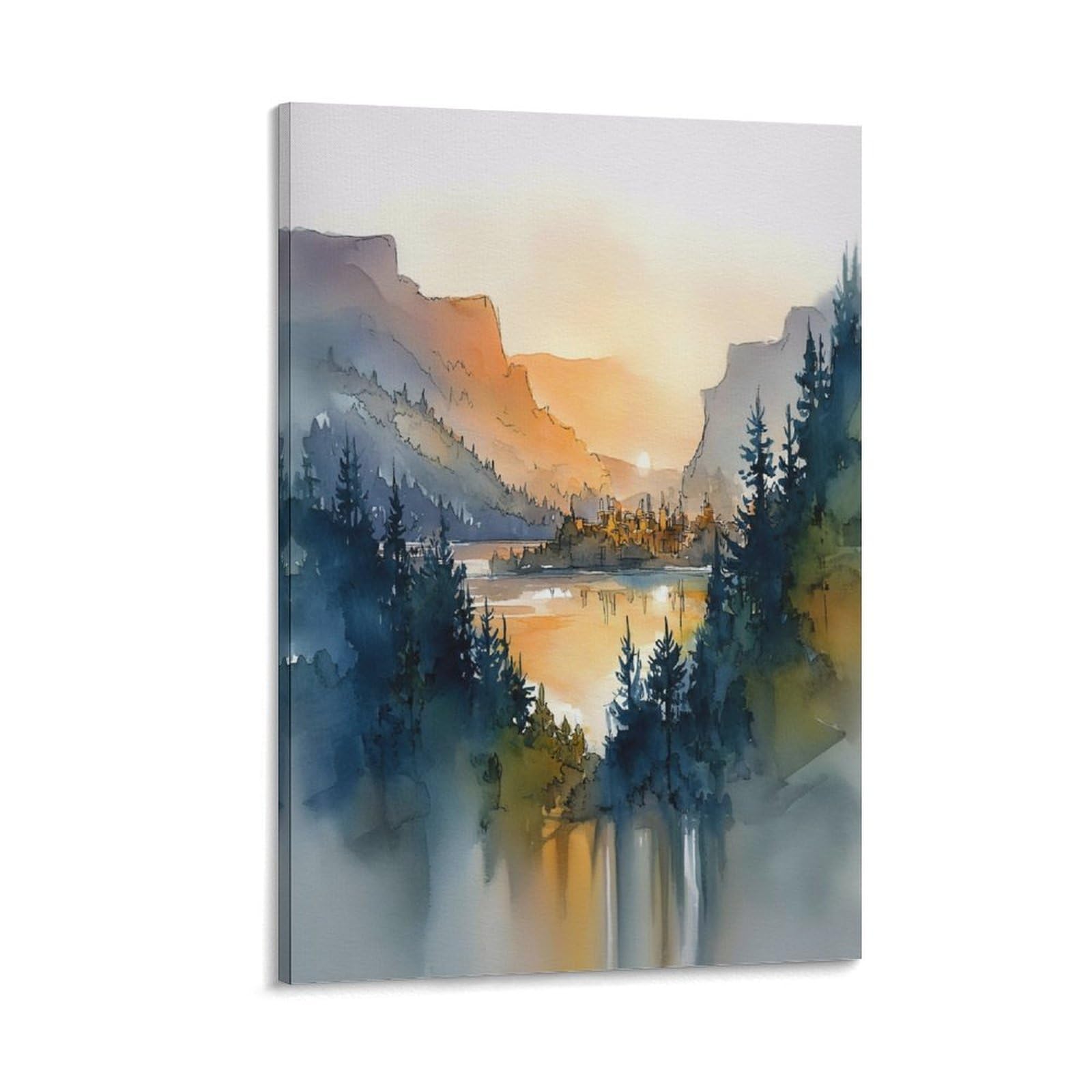 Oregon City 20x30inch(50x75cm) Vintage Travel Poster Watercolor Canvas Art