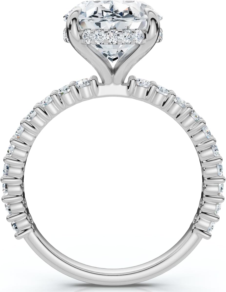 P3 POMPEII3 Pompeii Certified 4 1/2Ct Hidden Halo Diamond Engagement Ring 14k Gold Lab Grown (E/F,VS1-VS2)