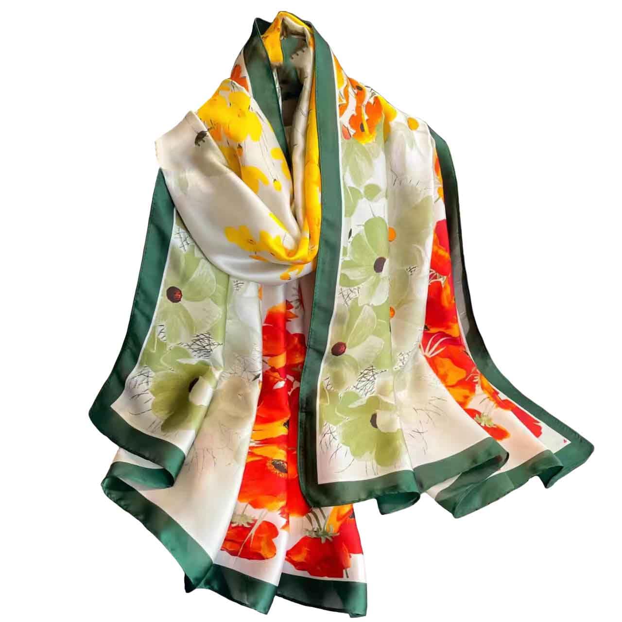 PokeediotyScarfs for Women Lightweight Head Scarf Fashion Scarves Elegant Floral Pattern Sunscreen Shawls and Wraps