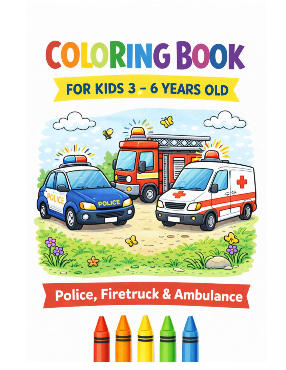 Malbuch Einsatzfahrzeuge: Feuerwehr Polizei Rettungsdienst (Malbücher für Kinder)