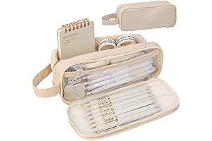 WEMATE Pencil Case: 5 Compartments for Capacity and Organization