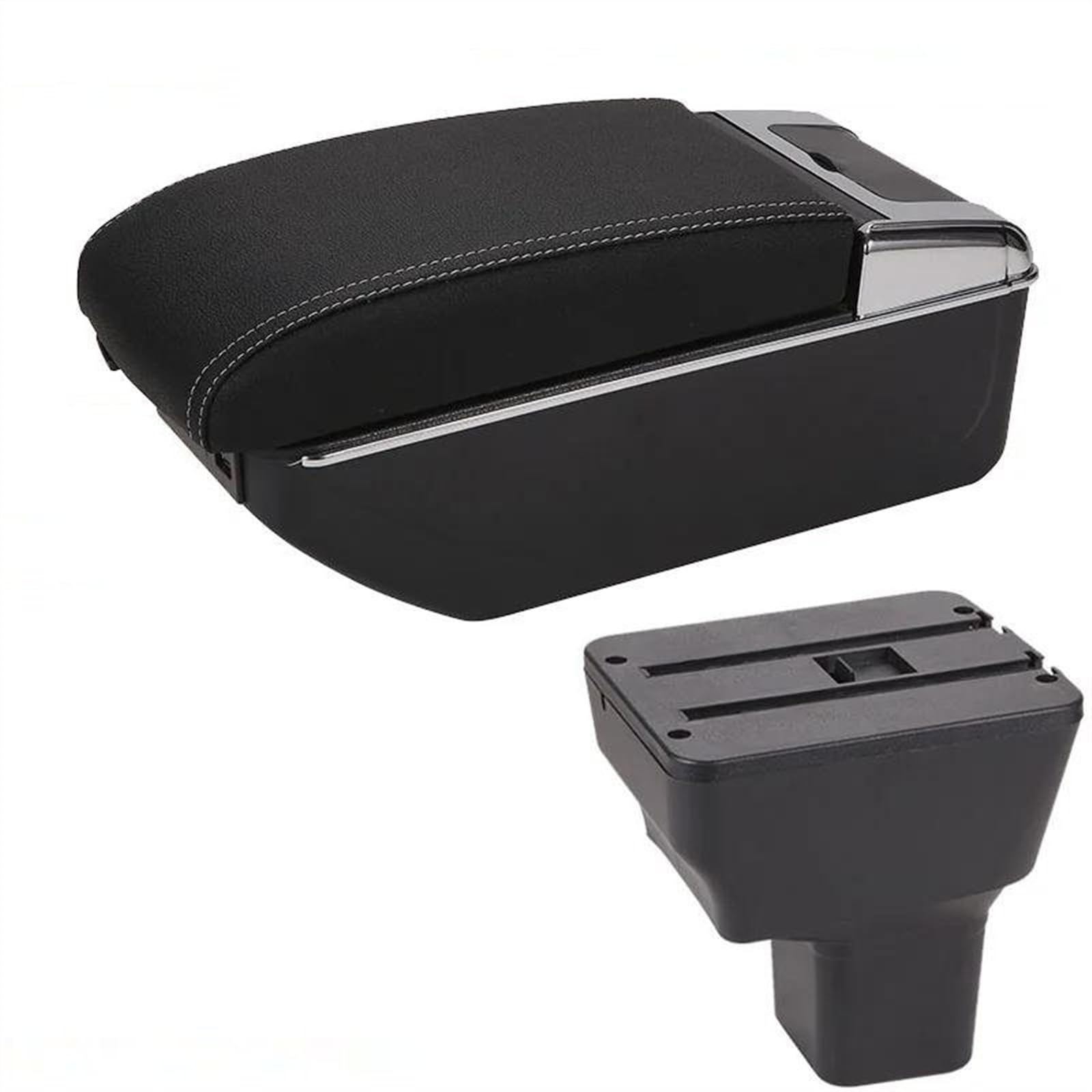 NOHEEU Car Armrest Box For Kicks 2016-2021 Interior Parts Special Retrofit Center Storage Accessories USB(B3 Black white 7USB)