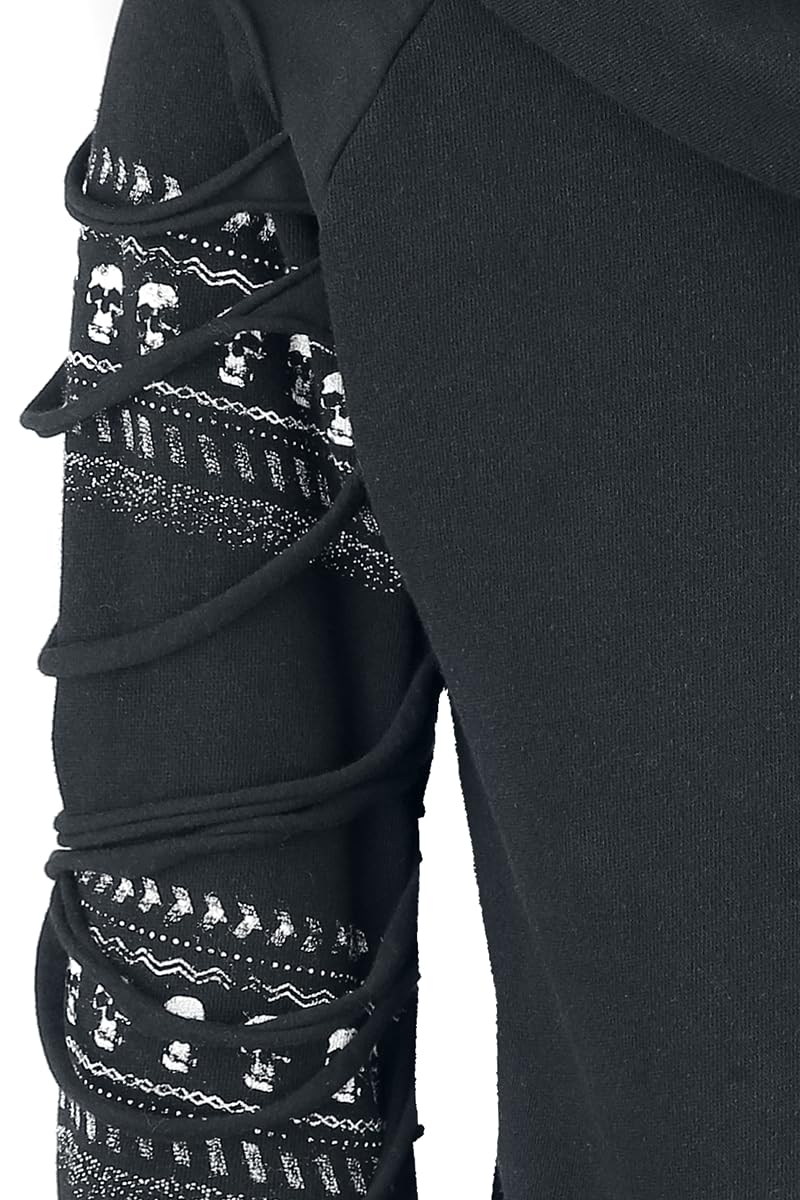 Rock Rebel by EMP Damen schwarze Kapuzenjacke mit Cut Outs