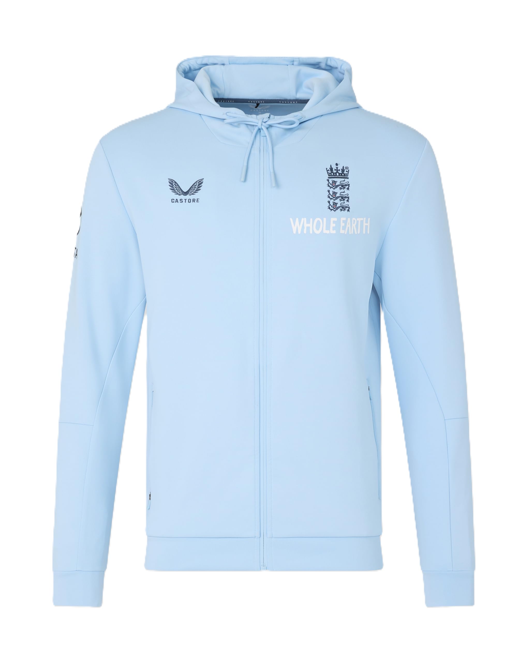 Castore England Cricket Men's Off Pitch Flex FZ Hoodie, Airy Blue, M